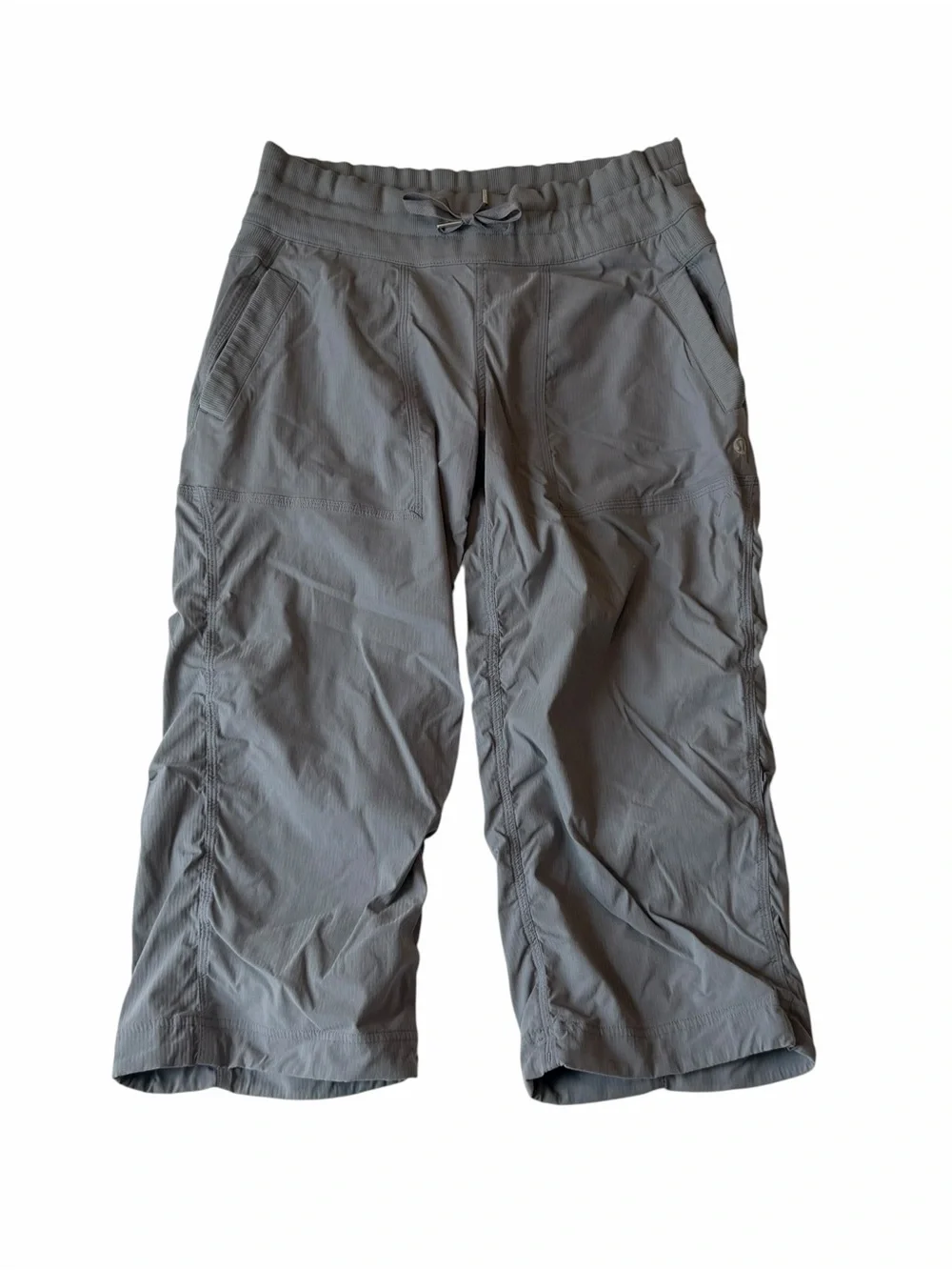 Lululemon Athletica Gray Cropped Drawstring Capri Pants